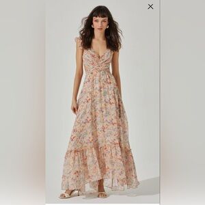 ASTR the label PRIMROSE FLORAL STRAPPY BACK MAXI DRESS